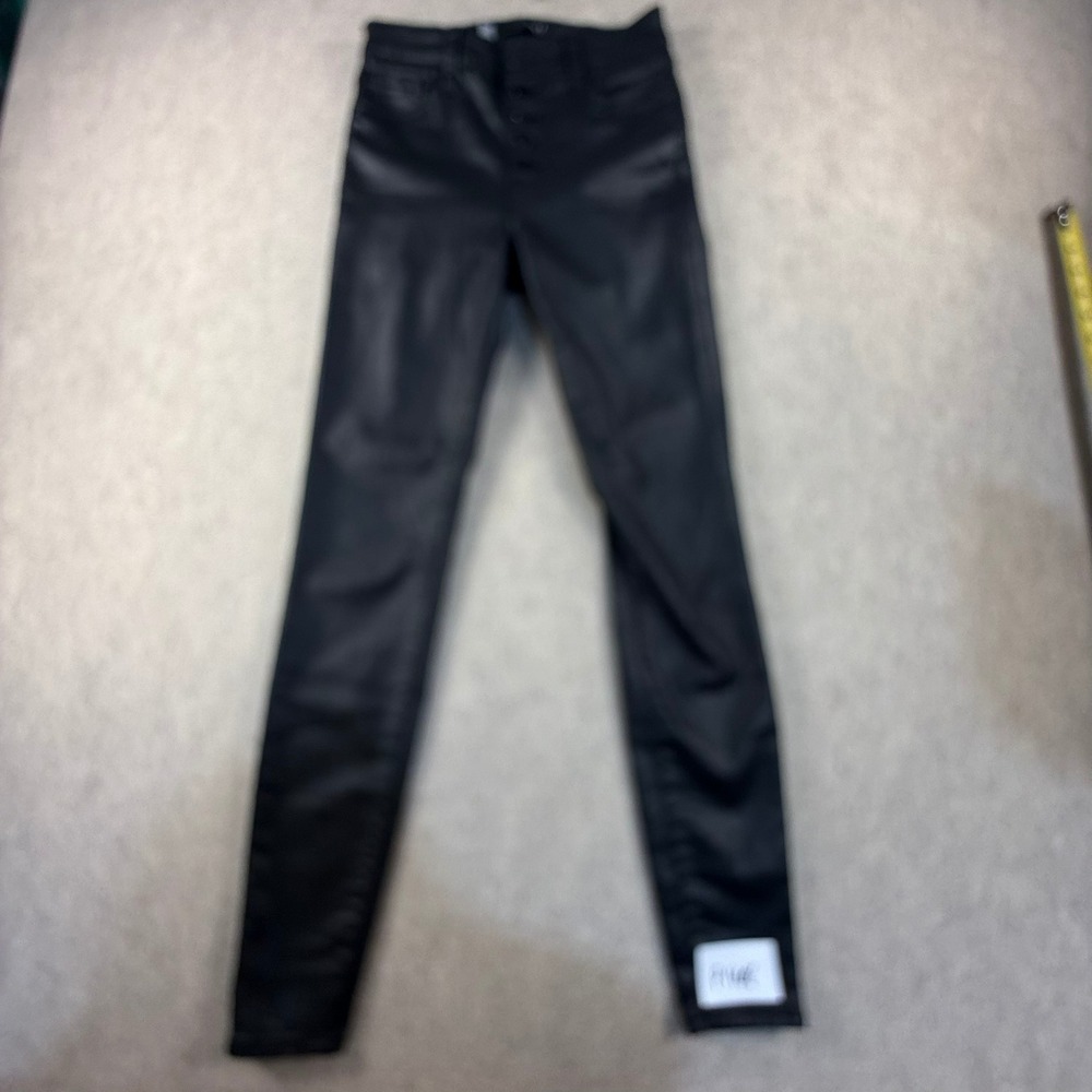 KUT from the Kloth Black Coated Denim High Rise Button Fly Skinny Jeans 00